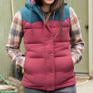 EUC Patagonia Bivy Down Vest Maroon Blue size M